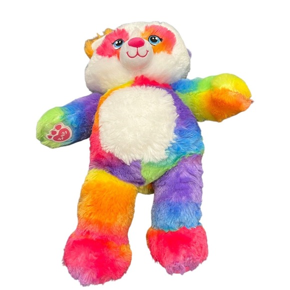 BUILD A BEAR Pop Of Color Panda Bear 16" Plush Tie Dye Rainbow - Picture 2 of 13